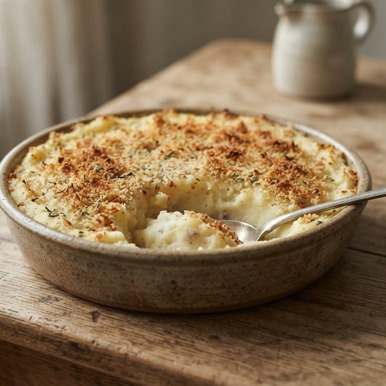 Aardappelpuree met een korstje