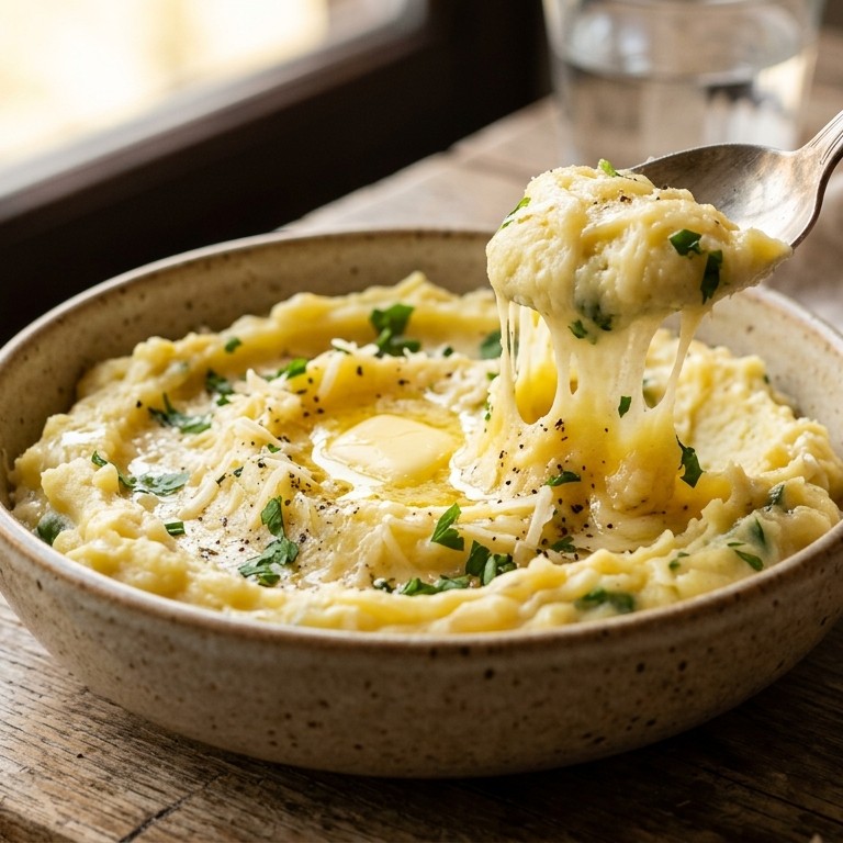 Aardappelpuree met hollandse boerenkaas