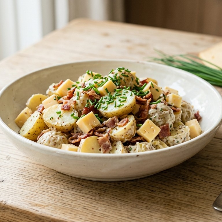 Aardappelsalade met belegen kaas