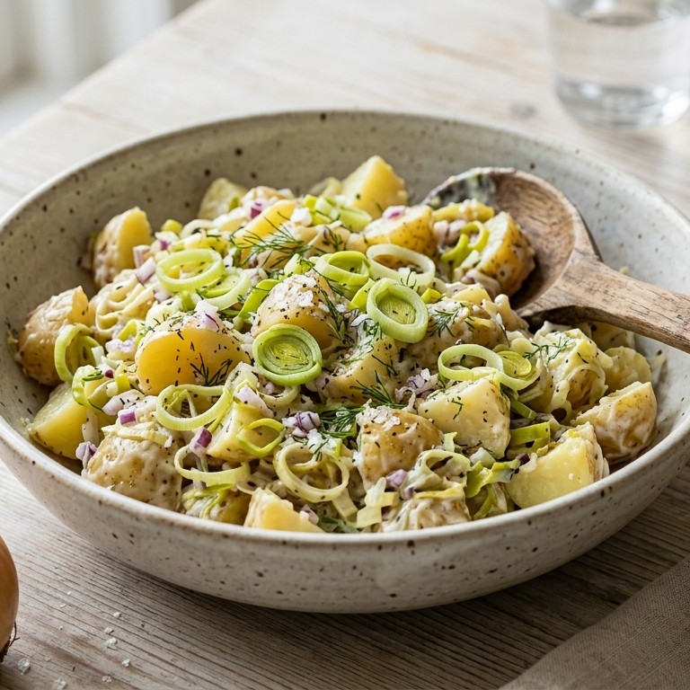 Aardappelsalade met prei