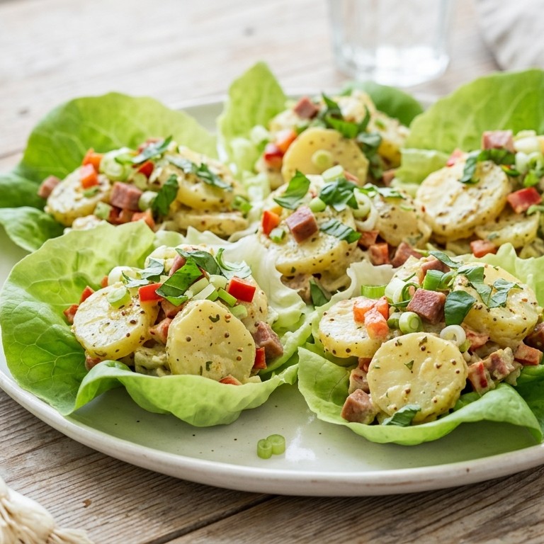 Aardappelsalade op botersla