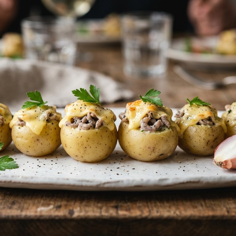 Aardappeltjes met garnalen en Fleuron de Bruges