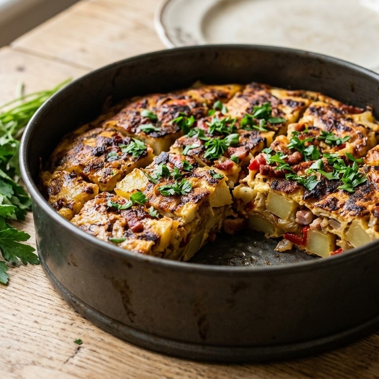 Aardappeltortilla met bacon