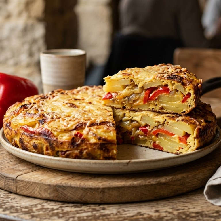 Aardappeltortilla met paprika