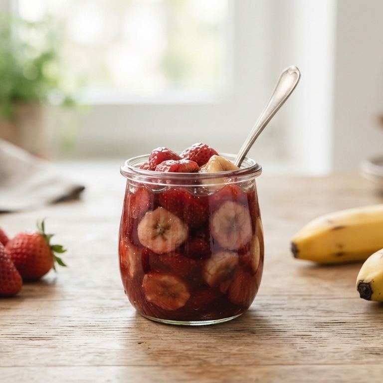 Aardbeien-banaancompote