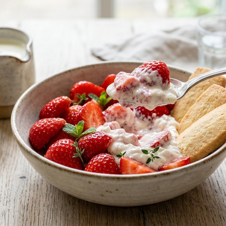 Aardbeien met koekjes