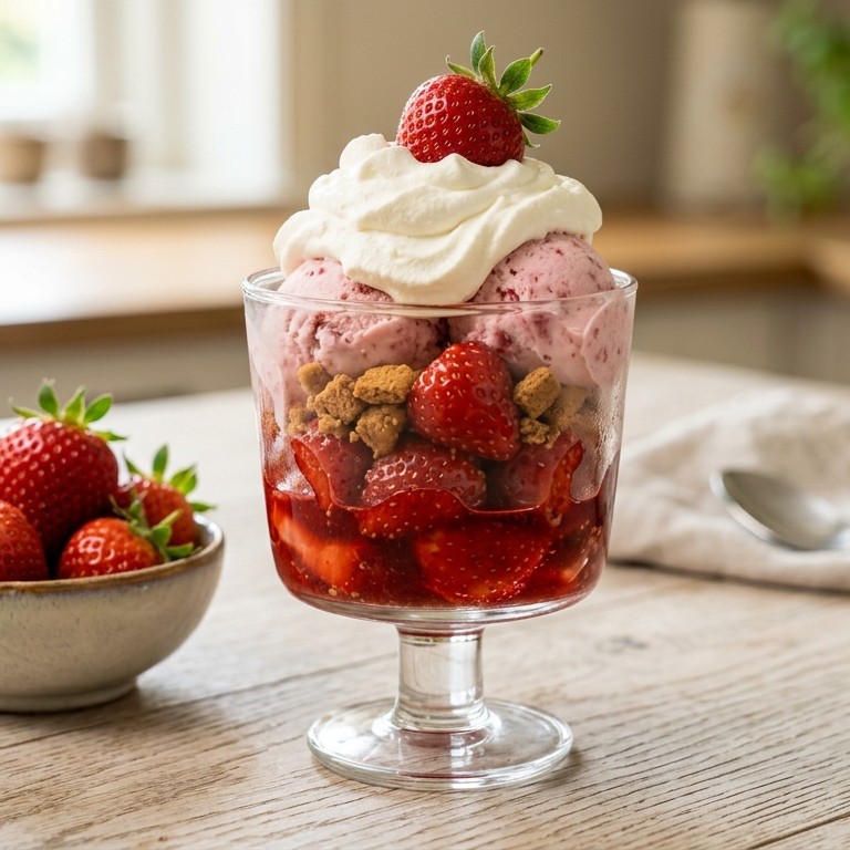 Aardbeien met slagroom
