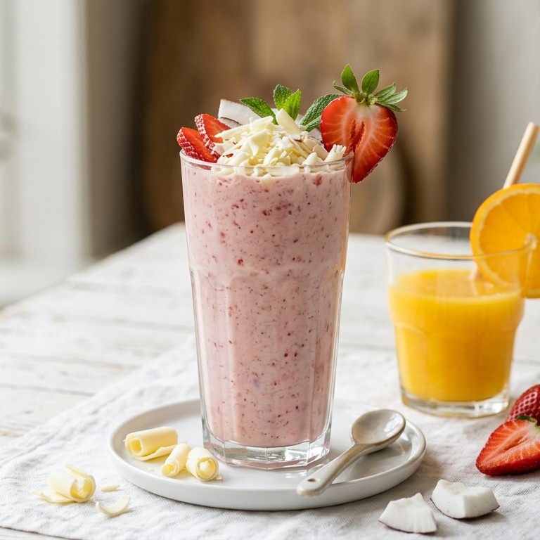 Aardbeien smoothie met kokosmelk