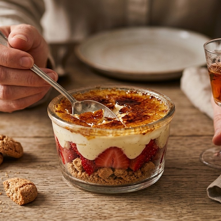 Aardbeien -trifle-bruleé