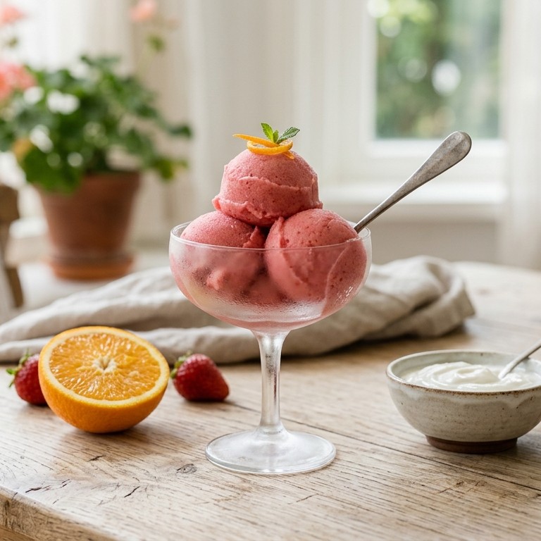 Aardbeiensorbet