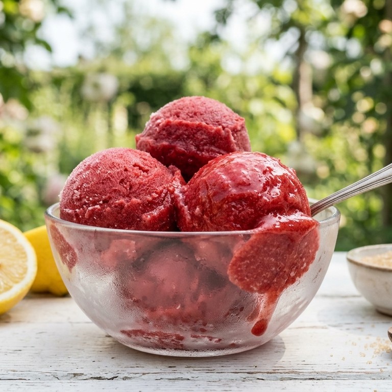 Aardbeiensorbet