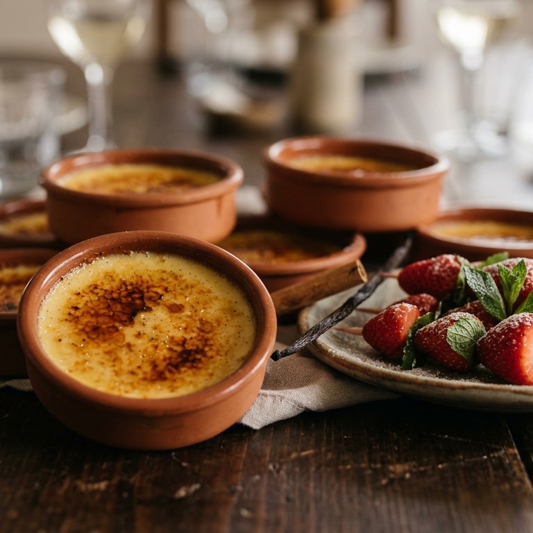 Aardbeienspiesen met crema catalana