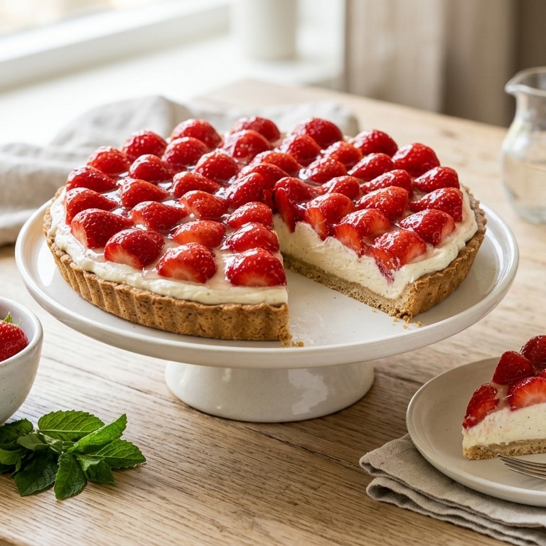 Aardbeienvlaai