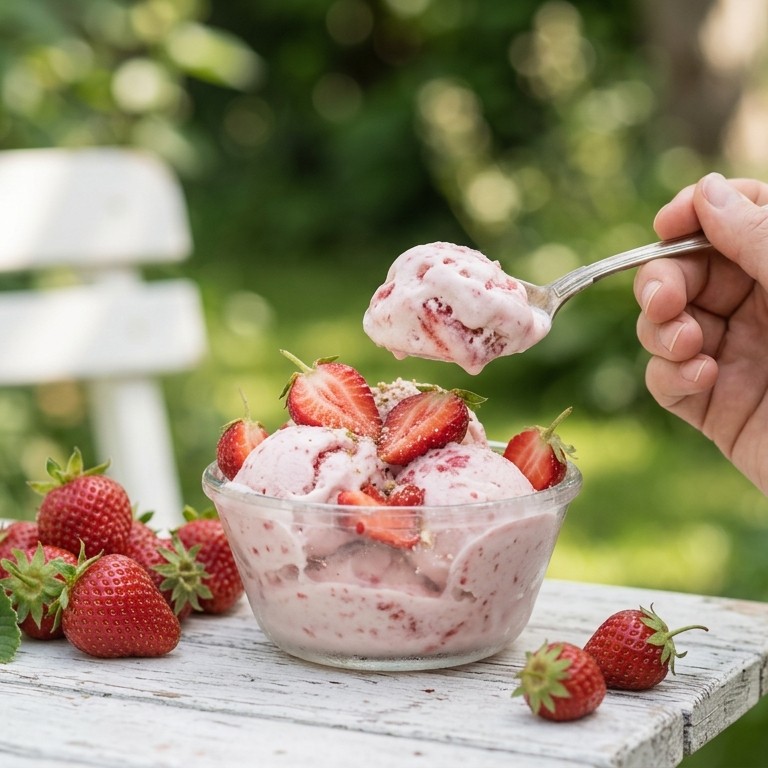 Aardbeienyoghurtijs