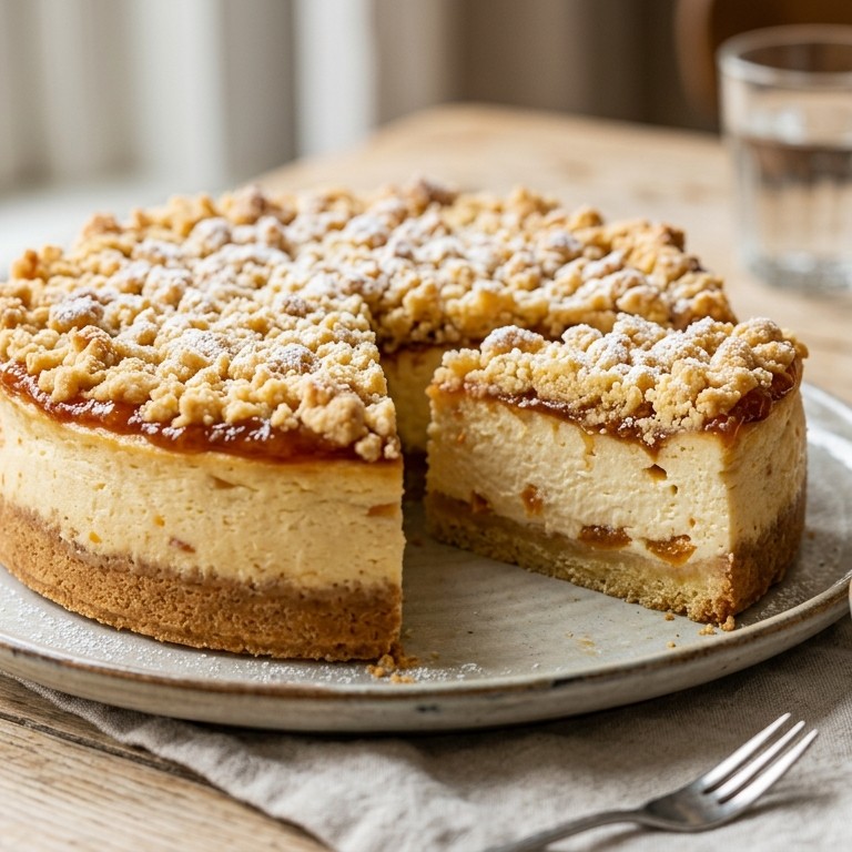 Abrikozen- kruimelcheesecake