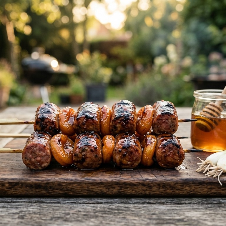 Abrikozen worstkebabs