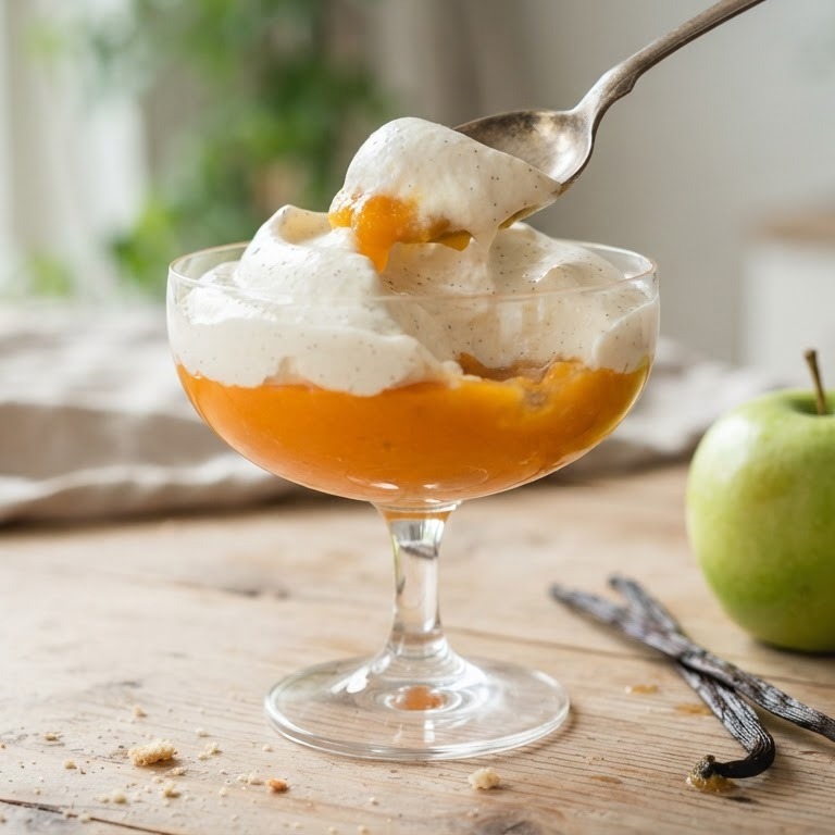 Abrikozenpuree met mascarponemousse