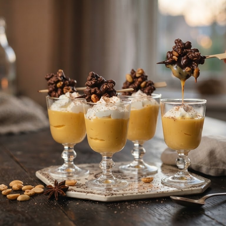 Advocaat met pindarots op stok