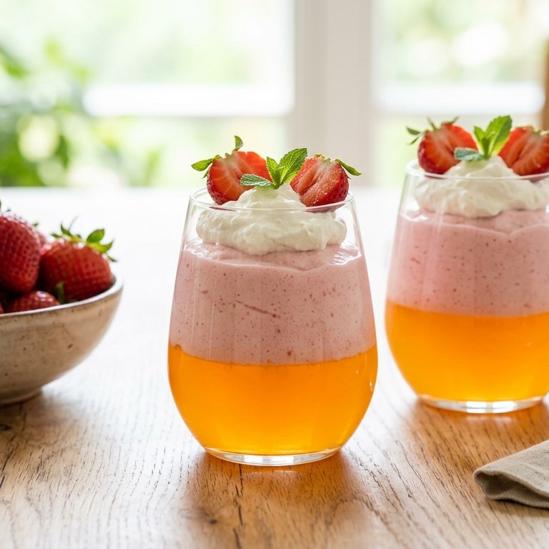 Agar Arbei (Luchtig toetje met aardbeien)