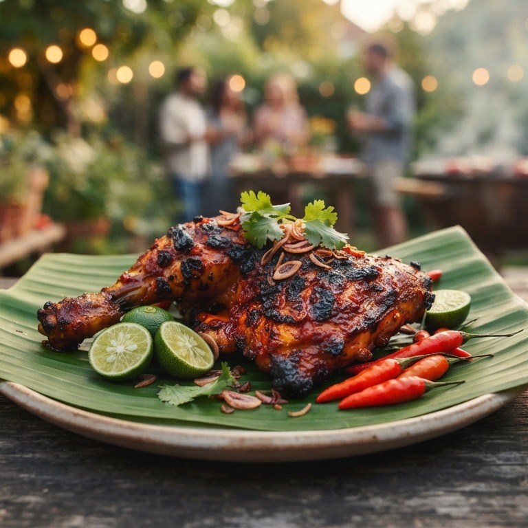 Ajam Bakar Lumajang (pittige gekruide kip van de barbecue)