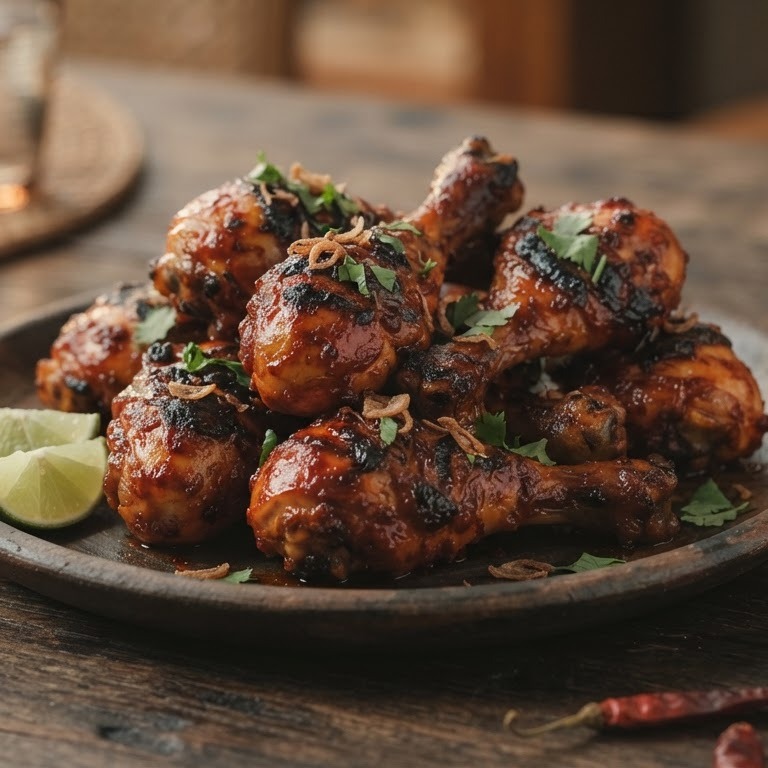 Ajam bakar pedis (pittige drumsticks)