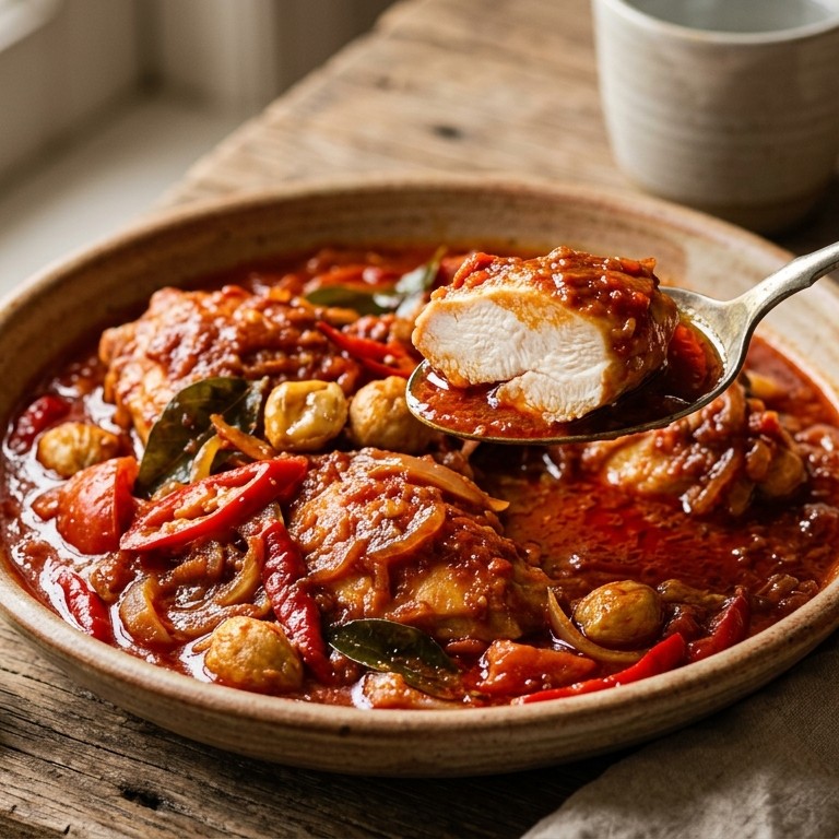 Ajam Masak Habang (kip met tomatensausje)