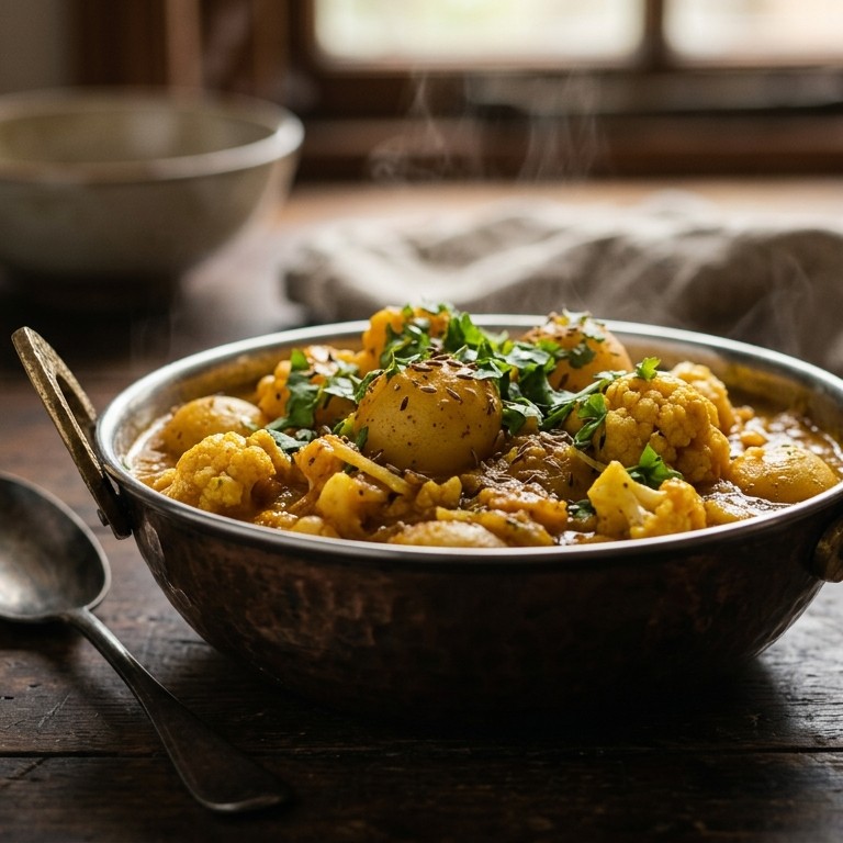 Aloo Gobi (gestoofde groenten)