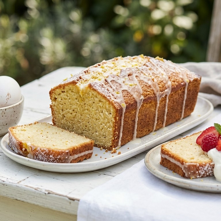 Amandel-citroencake met rode zomervruchten