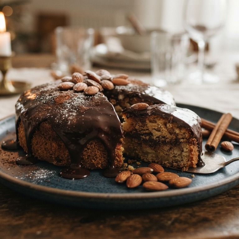 Amandelcake met chocolade