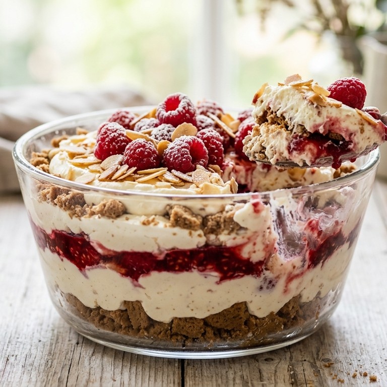 Amandelkoekjestriffle met frambozen