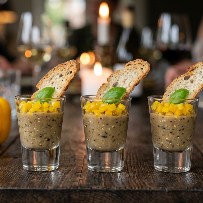 Amuse van aubergine kaviaar