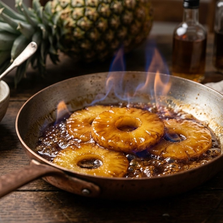 Ananas, geflambeerd