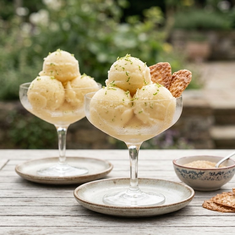 Ananas-limoensorbet