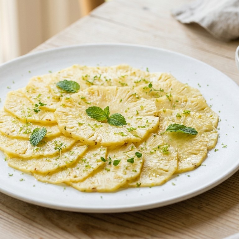 Ananascarpaccio met limoensuiker