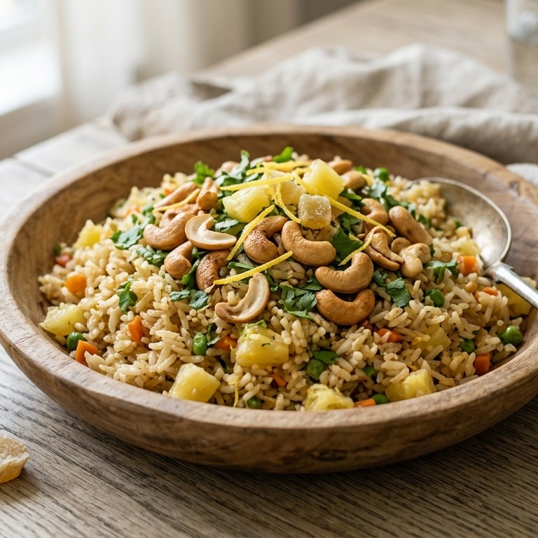 Ananasrijst met cashewnoten