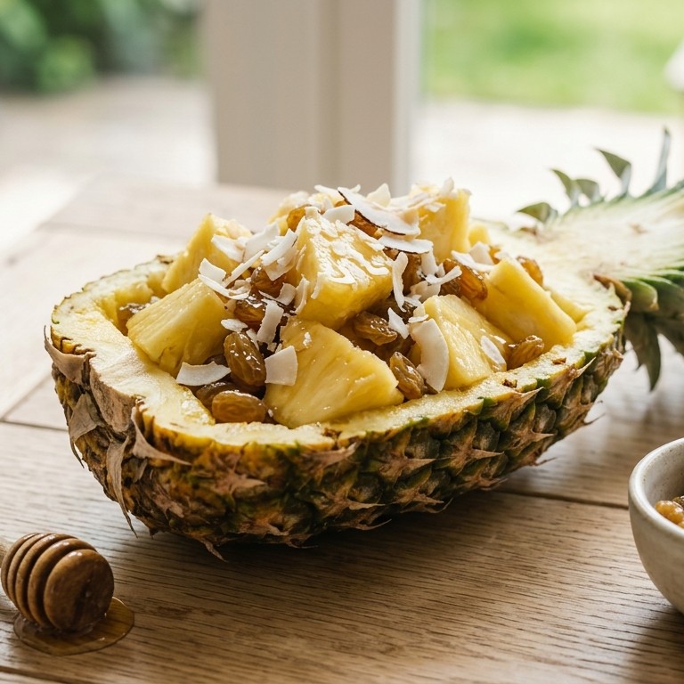 Ananassalade met rum en kokos