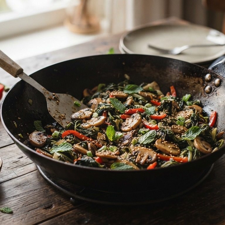Andijvie-champignon roerbakschotel