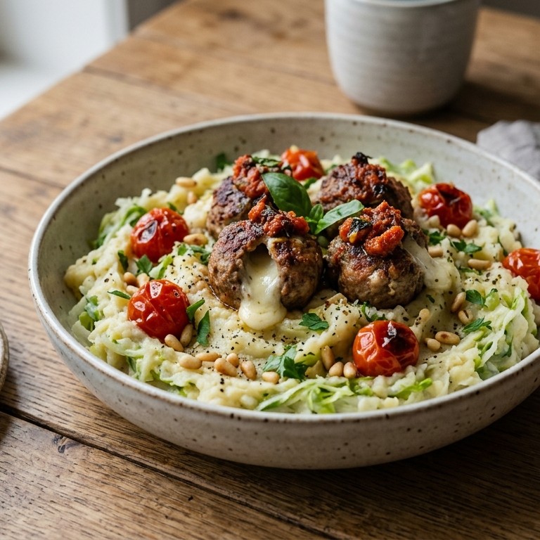 Andijvie stamppot met Italiaanse gehaktballen