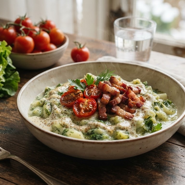 Andijvie stamppot met tomaten