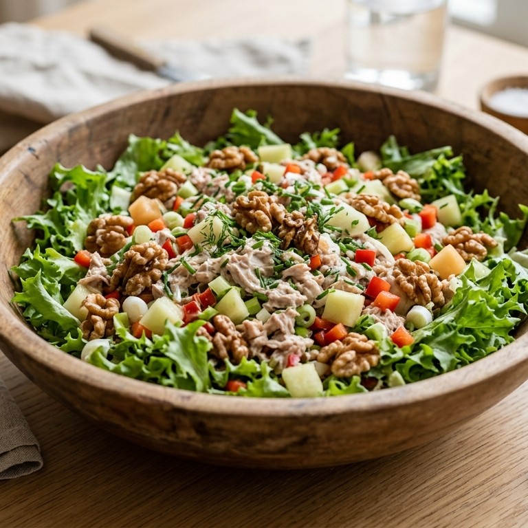 Andijviesalade met tonijn en walnoten