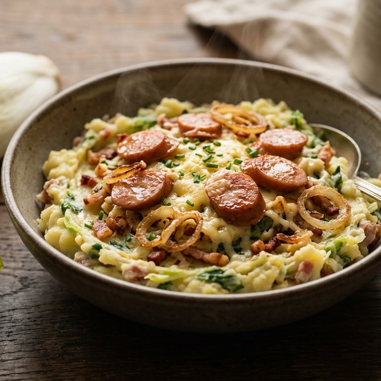 Andijviestampot met kiprookworst