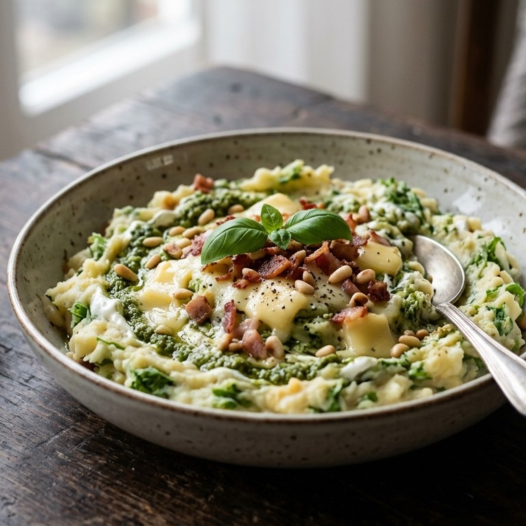 Andijvij stampot met pesto & kaas