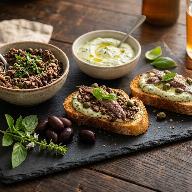 Ansjovistapenade met basilicummayonaise