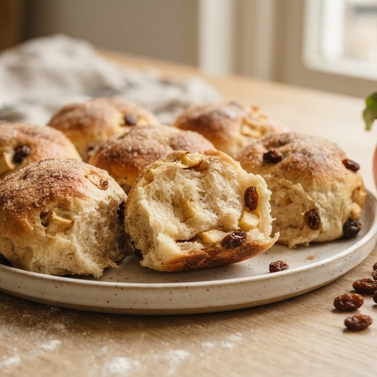 Appel-rozijnenkwarkbroodjes