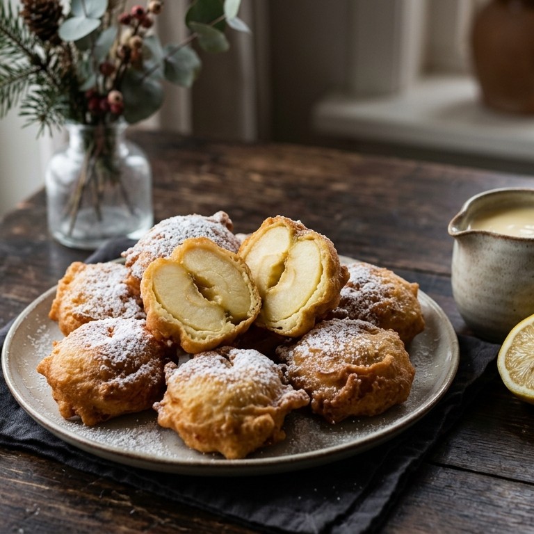 Appelbeignets met vanillesaus