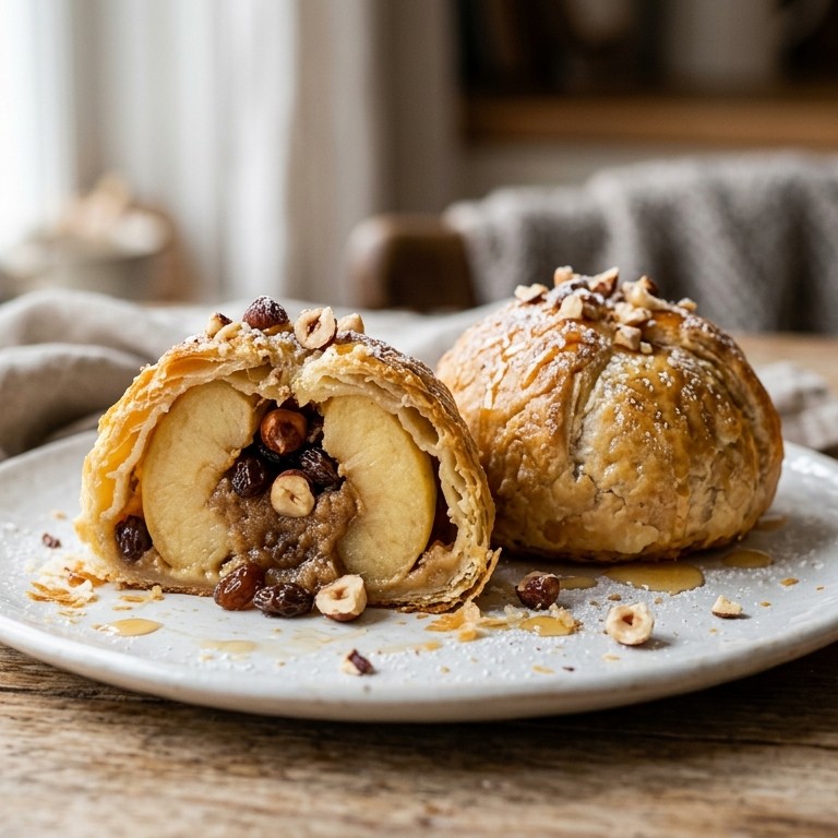 Appelbollen met amandelspijs en hazelnoten