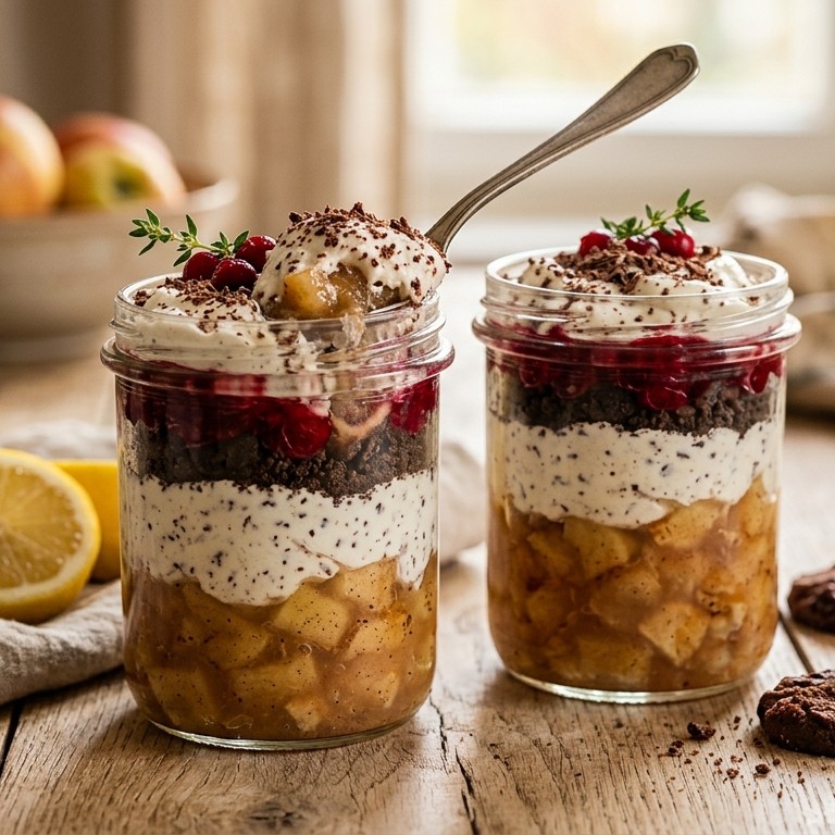 Appelcompote met stracciatellakwark