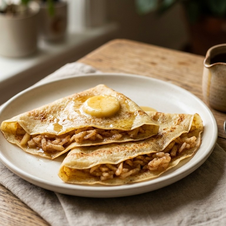 Appelflensjes met ahornsiroop boter