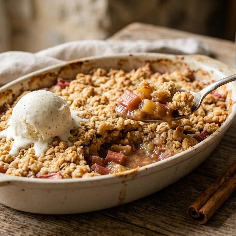 Appelrabarbercrumble