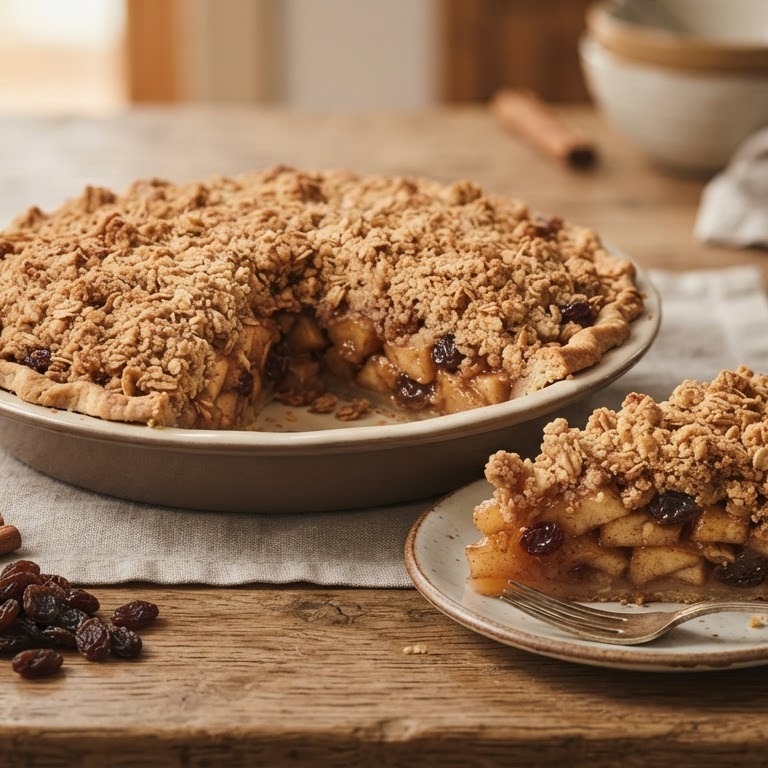 Appeltaart met rozijnen en kaneel